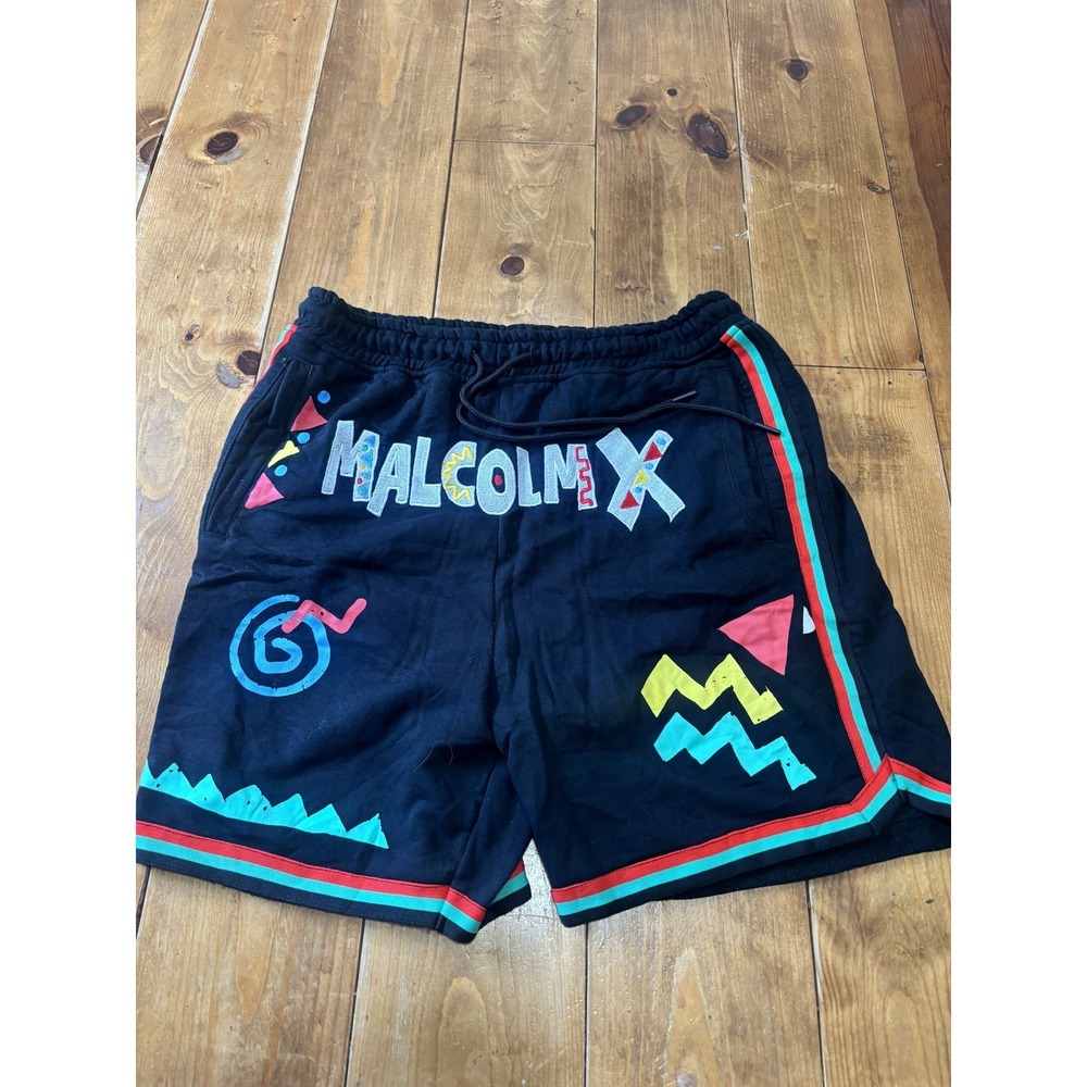 Reason Malcolm X Limited Edition‎ Activewear Shorts Men's XL Black Graphic Print